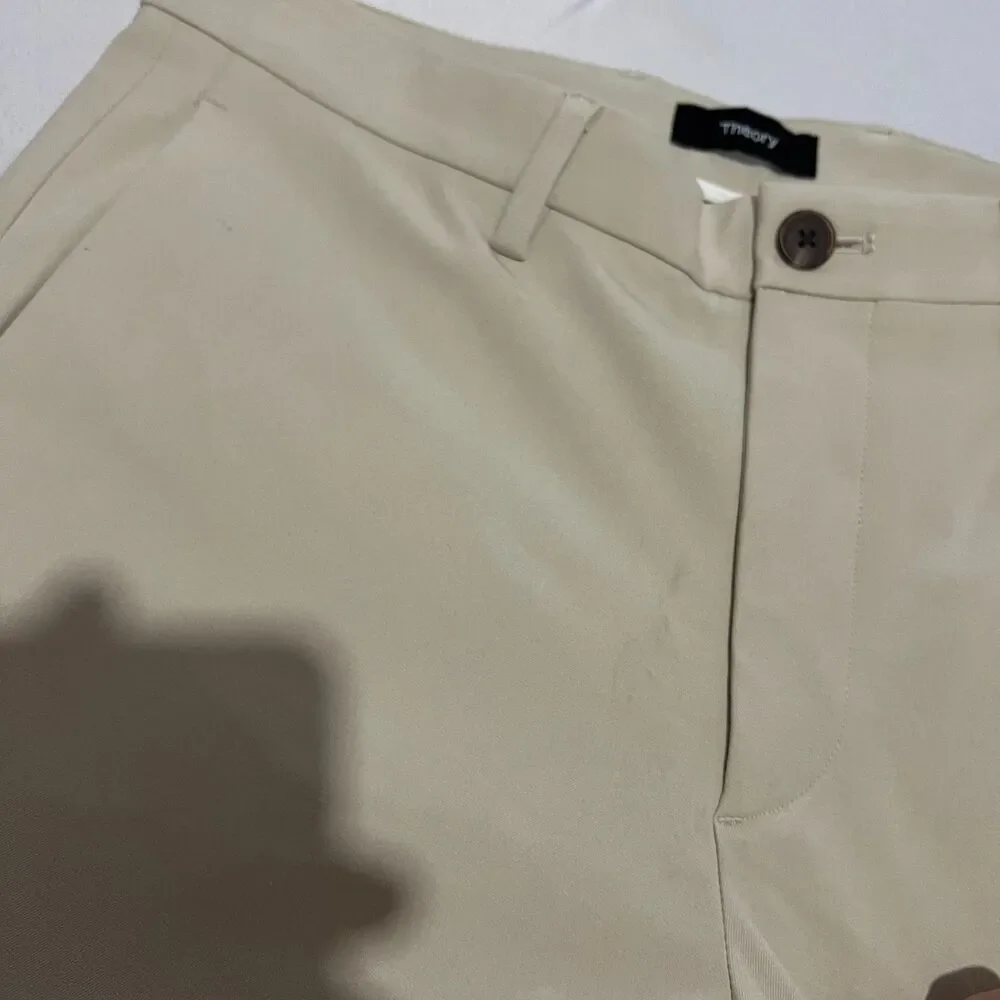 Theory Zaine Bistretch Chino Khaki Pants Size 30x32 New Sand NWT Flaws